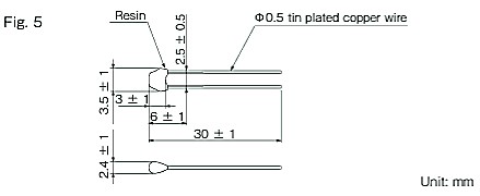 AT Thermistor Dimension