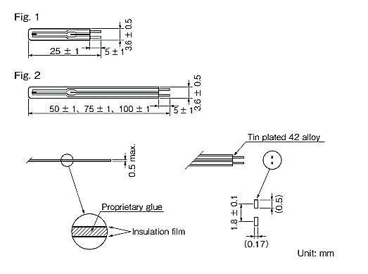 JT Thermistor Dimension